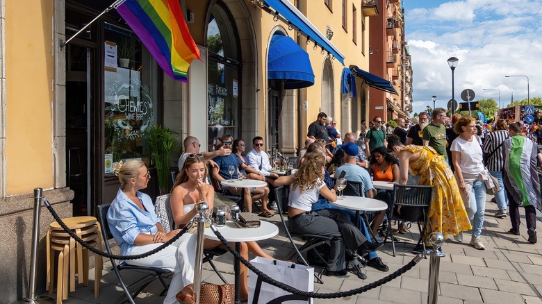 People sitting at a café