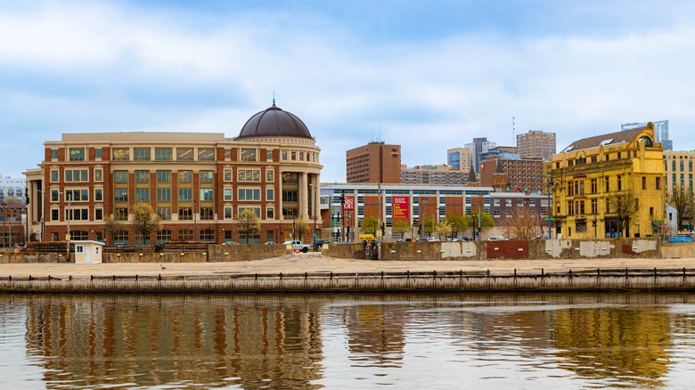 Buildings in Milwaukee on the riverfront