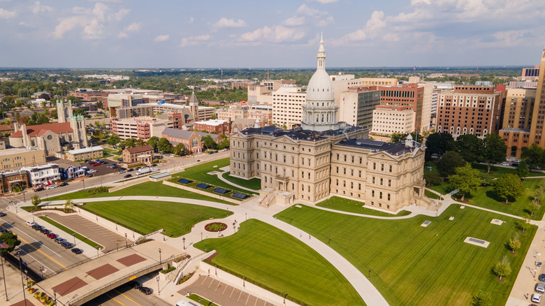 Aerial view of Lansing, Michigan