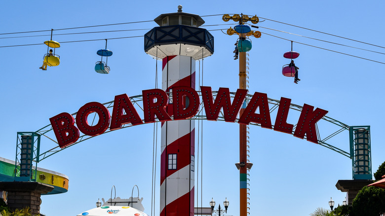 Santa Cruz Beach Boardwalk entrance featuring the famous Boardwalk arch