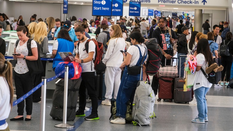 Crowded LAX terminal