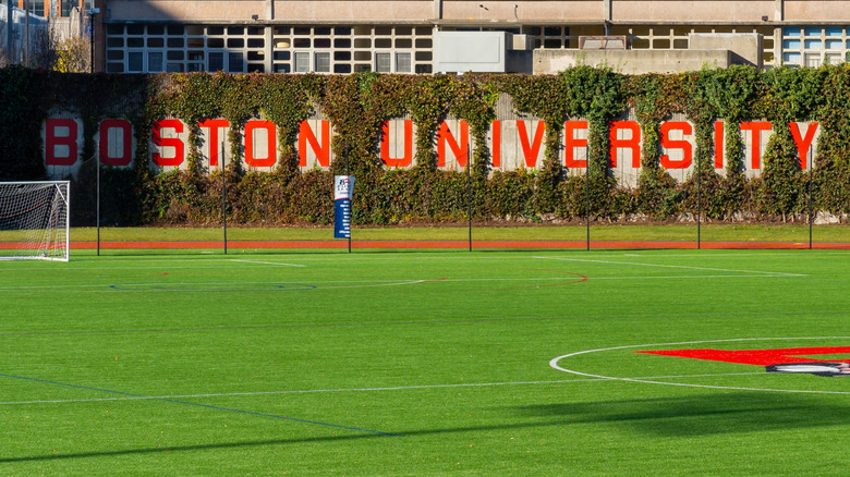 Boston University sign on campus