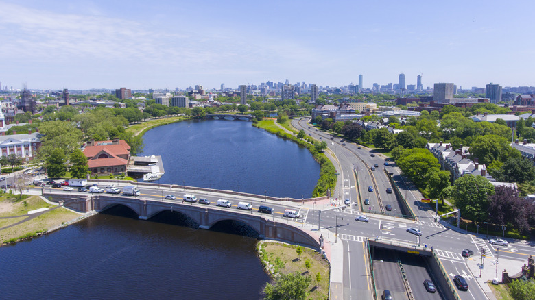 Allston-Brighton area with Boston skyline in the background