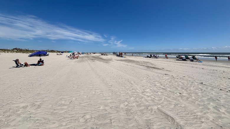 The clean white sands on Stone Harbor Beach