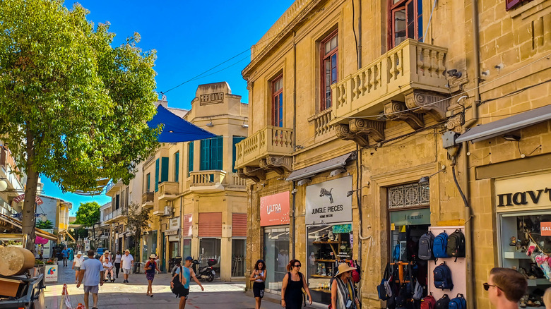 Nicosia's yellow buildings against blue summer skies