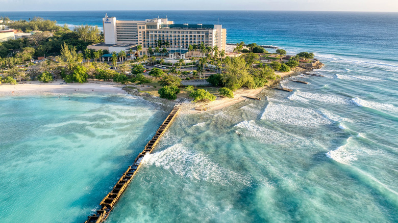 Aerial view of Carlisle Bay in Barbados