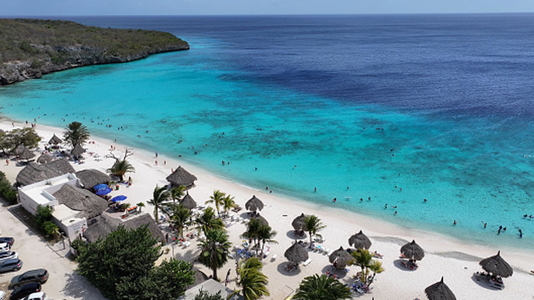 View of Cas Abao Beach and the surrounding ocean