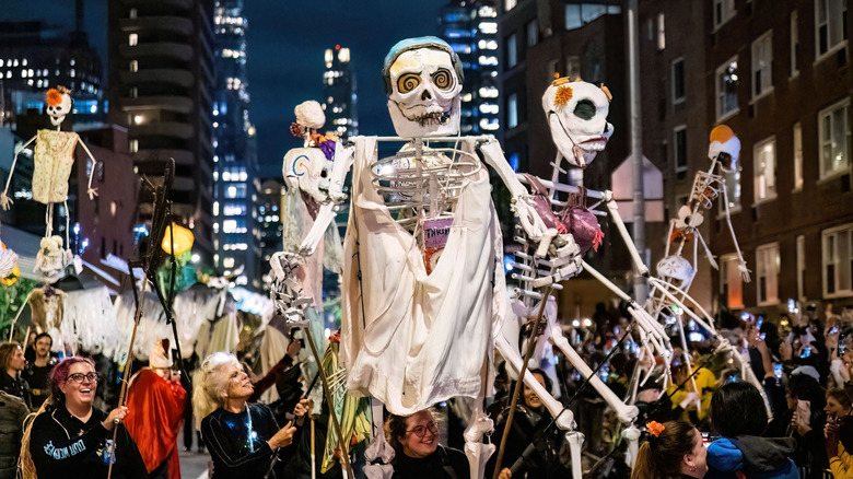 Participants at NYC Halloween parade