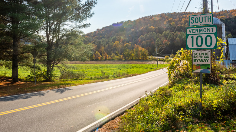Billboard-free Vermont Scenic Route 100 Byway