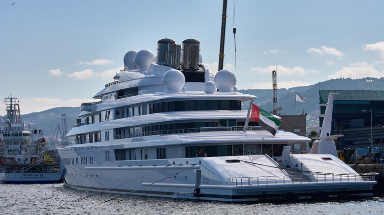 Azzam docked at port