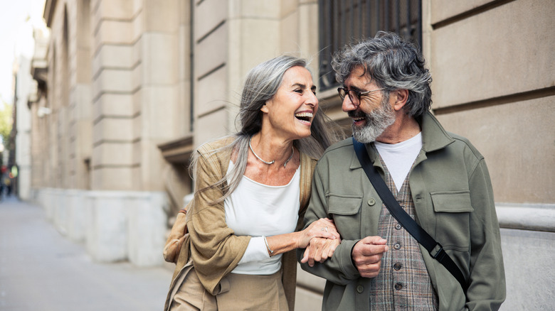 A couple enjoying the city.