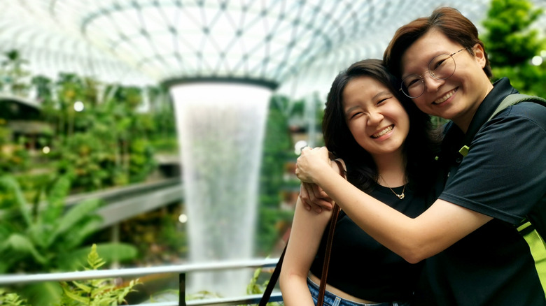 An Asian woman and her daughter at Jewel Changi Airport, Singapore
