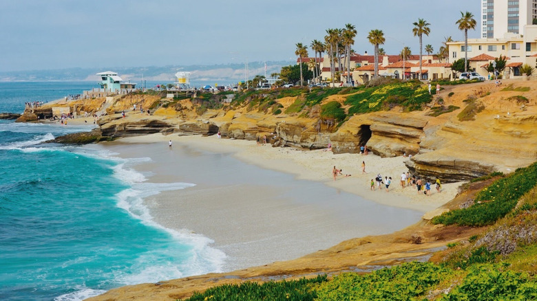 A picture of La Jolla Cove in San Diego, known for ocean views