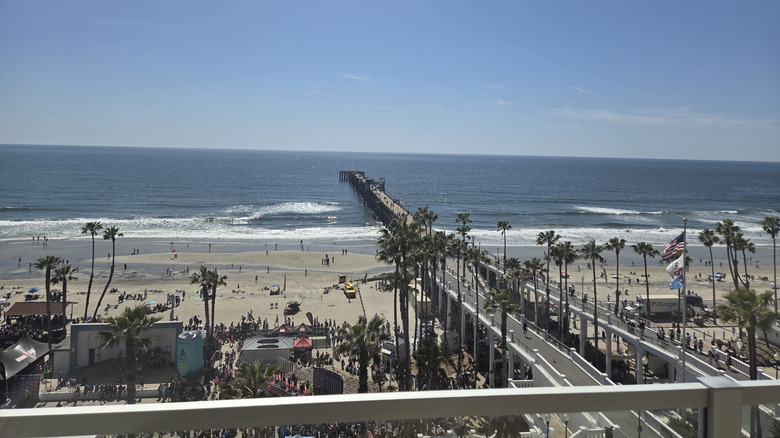 The Oceansider Pier and view from Mission Pacific Resort in Oceanside in San Diego County