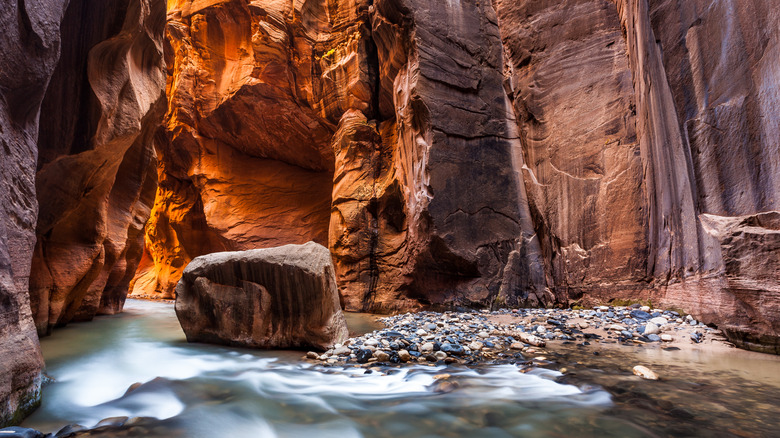 Wall Street in Zion Narrows Slot Canyon