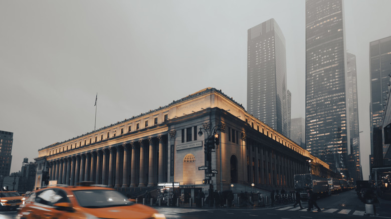 New York City's Penn Station in winter fog