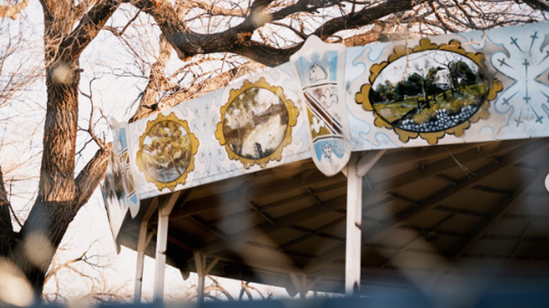 Artistic close-up photo of abandoned carousel at Joyland amusement park in Lubbock, Texas