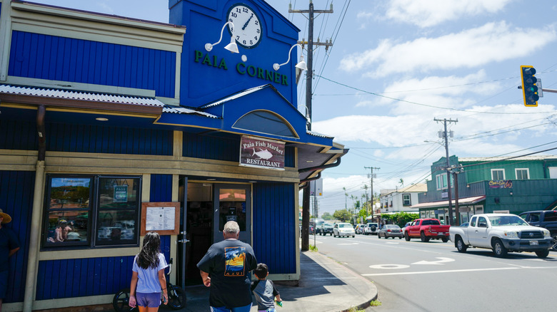 Facade of the Paia Fish Market restaurant on Maui, Paia, Hawaii, July 18, 2023.