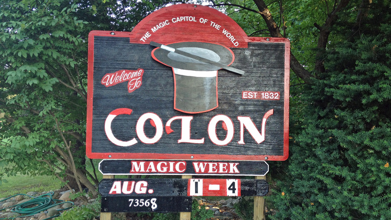 Sign for Colon, Michigan