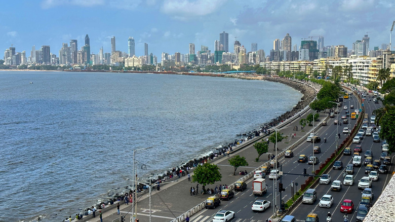 A view of Marine Drive with passing traffic
