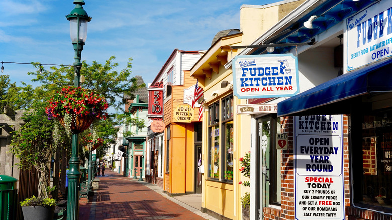 a row of shops in Cape May