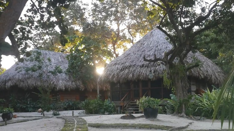 Huts on Coral Caye Private Island at Ford Coppola's Belize resort