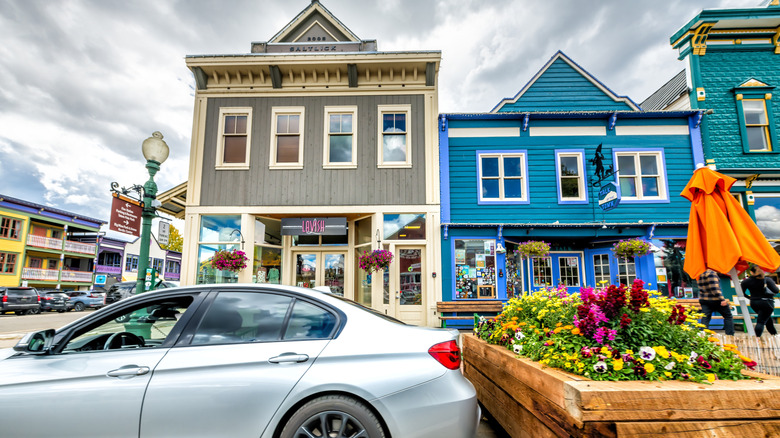 Colorful Victorian buildings on Elk Avenue, Crested Butte's main street