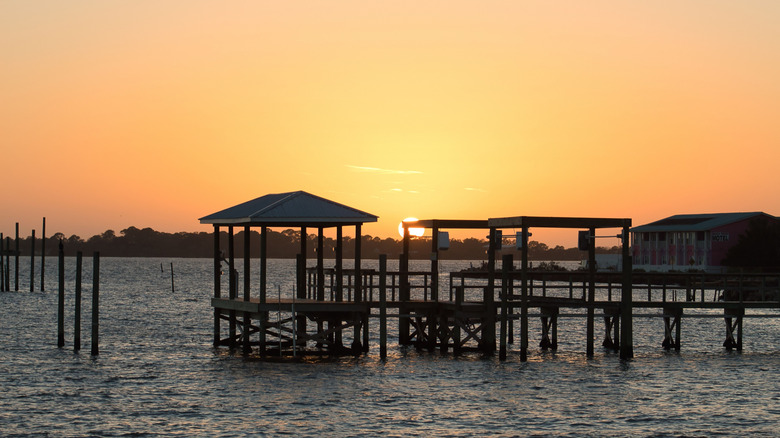 A sunset sinks into the Gulf Coast