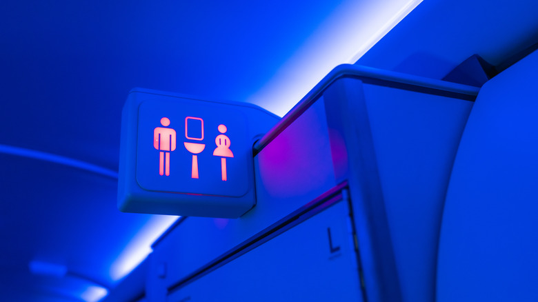 Airplane bathroom sign