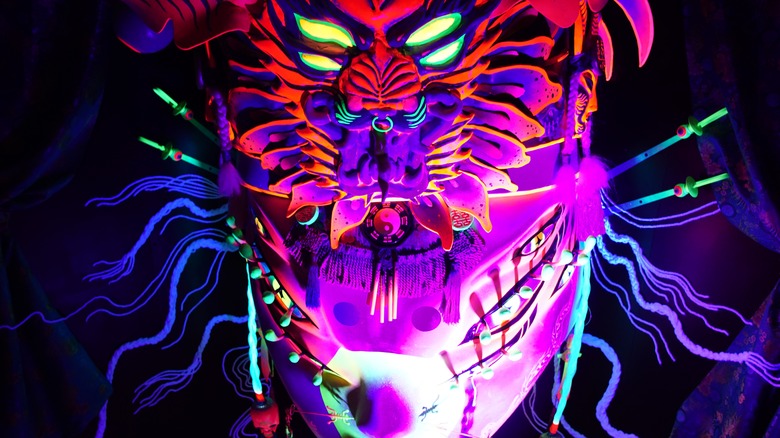 Tribal mask at Meow Wolf in Santa Fe