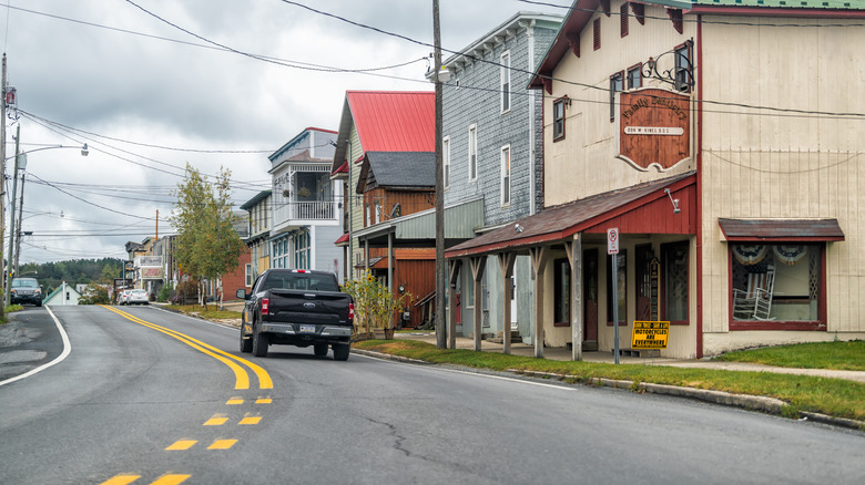 Davis, West Virginia's downtown on cloudy day.