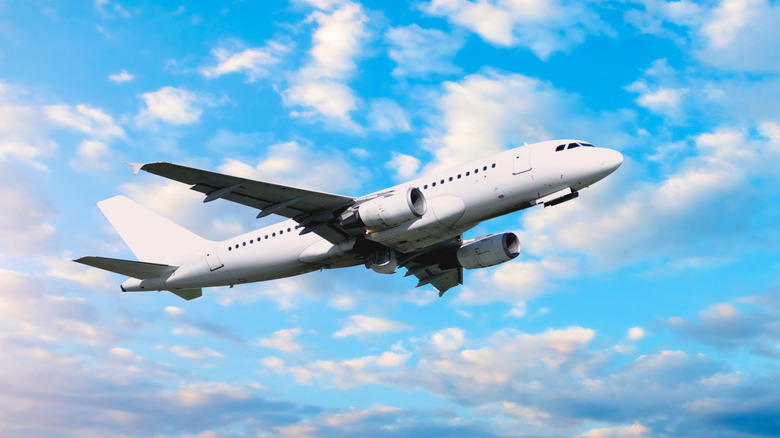 An airplane flying in the sky