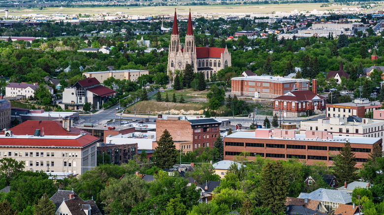 Aerial view of Downtown Helena, Montana