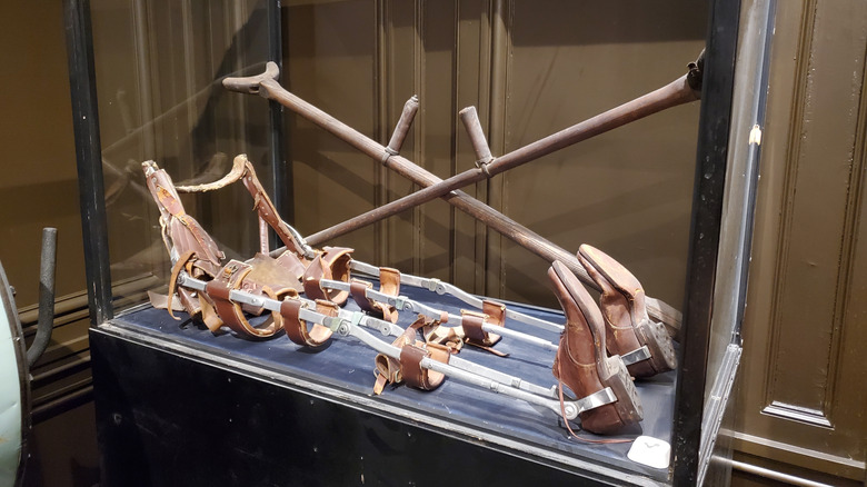 Display of old crutches