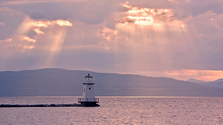 The lighthouse in Lake Champlain near Burlington