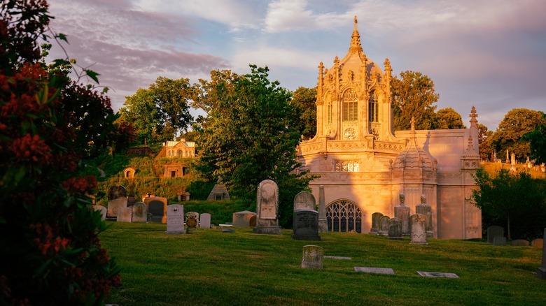 Green-Wood Cemetery at sunset