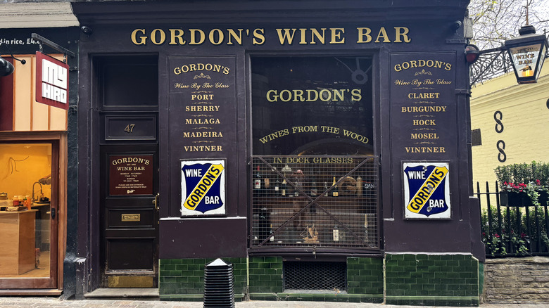 Exterior facade of Gordon's Wine Bar