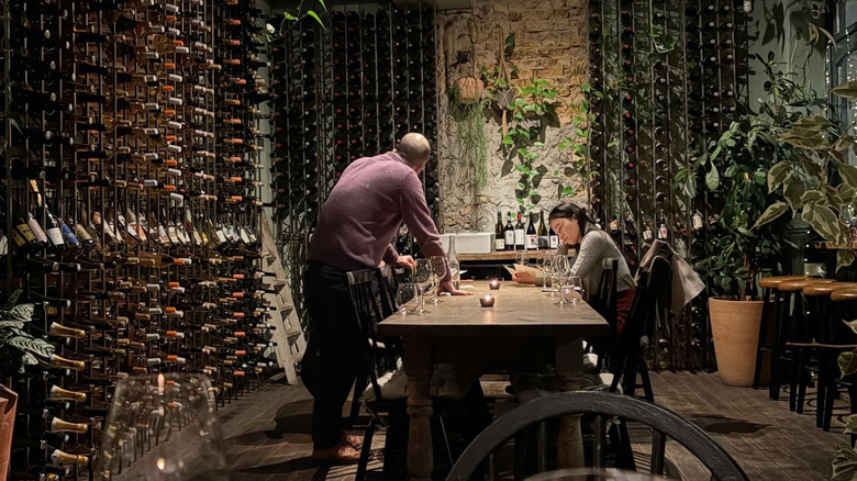 Table surrounded by wines at Diogenes the Dog