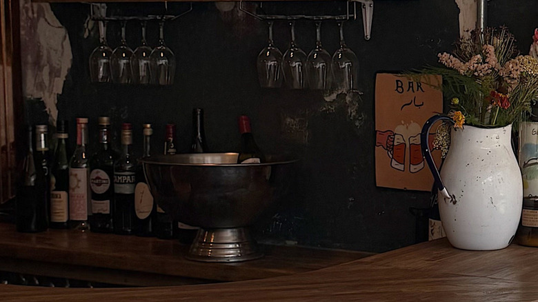 Wines on the bar at Le Regret