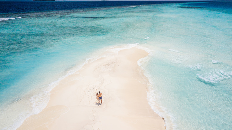 A sandbar in the Maldives