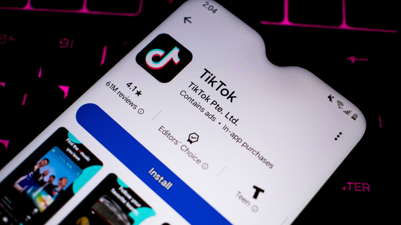 TikTok app on phone