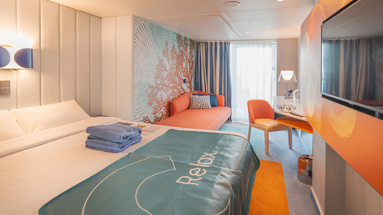 Costa Toscana balcony cabin, cruise ship of the Costa Cruises company.