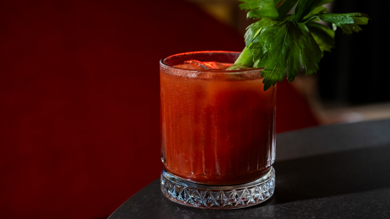 Bloody Mary drink on a table