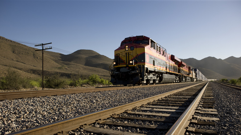 train tracks and train