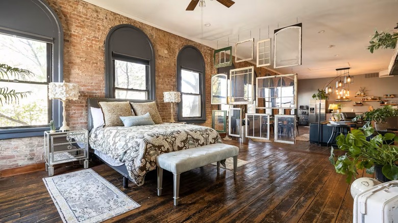 This rental has one bed in a loft space