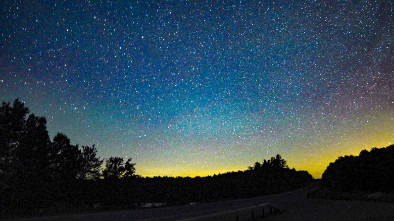 A starry night sky in the Adirondacks