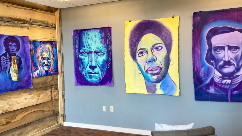 Art on display inside Art Box Studio