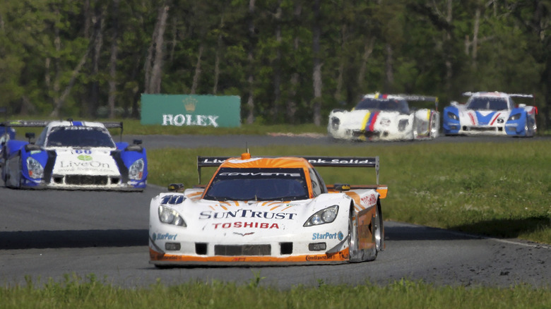 Race cars on the track in Millville, New Jersey