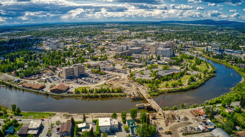 Aerial view of Fairbanks Alaska daytime