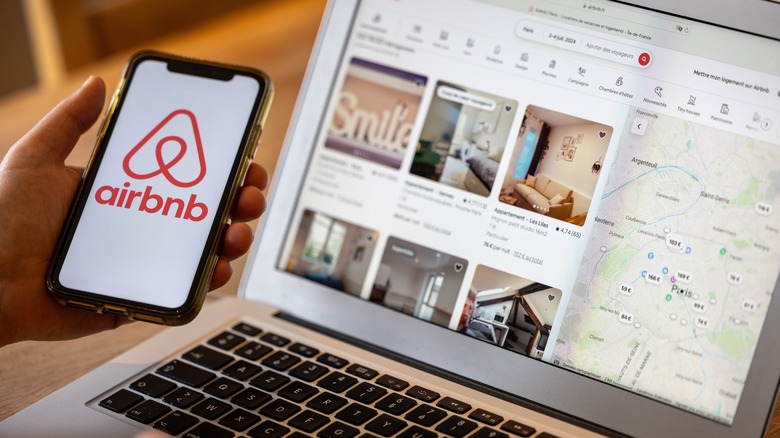 Person booking an Airbnb
